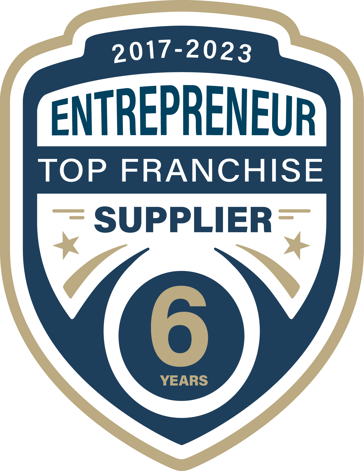 Entrepreneur Top Franchise Supplier Badge Six Years